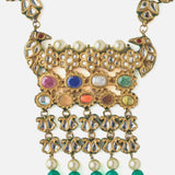 Gold Plated Green Womens Long Necklace