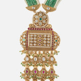 Gold Plated Green Womens Long Necklace