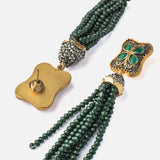 Florence Gold Plated GreenWomens Beaded Pair of Earrings (Freesize)