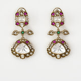 Florence Gold Plated Multicolored Zircon Womens Pair of Danglers Earrings (Freesize)