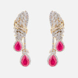 Florence Gold Plated Pink Womens Pair of Drop Earrings