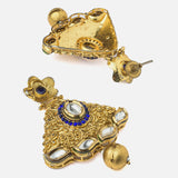 Florence Gold Plated Blue Womens Pair of Dangle Earrings