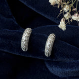 Silver Plated Womens Pair of Half Hoop Earrings