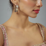 Florence Silver Plated Gold Zircon Womens Pair of Hoop Earrings (Freesize)