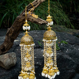 Gold Plated Womens Kundan, Polki Pair of Kaleeras