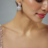 Zia Silver Plated Zircon Womens Pair of Drop Earrings (Freesize)