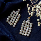 Gold Plated Womens Zircon Dangler Pair of Earrings