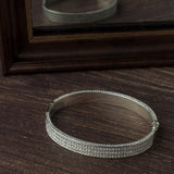 Silver Plated Zircon Womens Kada