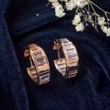 Rose Gold Womens Pair of Hoop Earrings