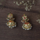Gold Plated Multicolored Womens Pair of Jhumka Earrings