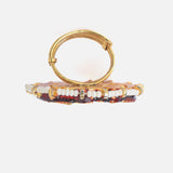 Gold Plated Womens Kundan & Polki Adjustable Ring