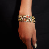 Inaayat Gold Plated Multicolored Womens Kundan, Polki Pair of Bangles