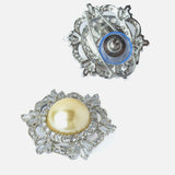 Silver Plated Yellow Womens Pair of Stud Earrings
