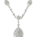 Zia Silver Plated Womens Zircon Short Necklace set (Freesize)