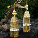 Gold Plated Womens Kundan, Polki Pair of Kaleeras