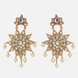 Gold Plated Womens Pair of Dangler Earrings