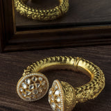Gold Plated Kundan, Polki Womens Kada
