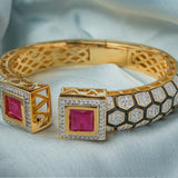 Florence Gold Plated Red Womens Kada