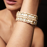 Aatman Gold Plated White Womens Synthetic Stone Pair of Bangles