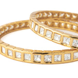 Gold Plated Womens Kundan Pair of Bangles