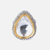 Silver Plated Womens Zircon Adjustable Ring