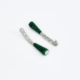 Zia Silver Plated Green Womens Zircon Pair of Dangler Earrings (Freesize)