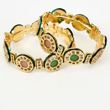 Saadgi Gold Plated Multicolored Kundan, Polki Womens Pair of Bangle