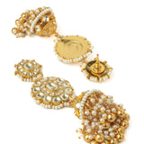 Gold Plated Womens Kundan, Polki Pair of Earrings