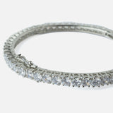 Silver Plated Zircon Womens Pair of Bangles