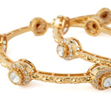 Florence Gold Plated Womens Kundan, Polki Pair of Bangles