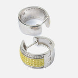 Silver Plated Yellow Womens Pair of Hoop Earrings