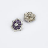 Florence Silver Plated Purple Womens Zircon Pair of Stud Earrings (Freesize)