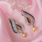 Silver Plated Blue Womens Pair of Drop Earrings