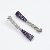 Zia Silver Plated Purple Womens Zircon Pair of Dangler Earrings (Freesize)