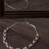Silver Plated Pink Womens Short Necklace