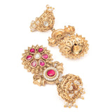 Isvaraah 2.0 Gold Plated Pink Womens Pair of Jhumka Earrings