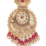 Isvaraah 2.0 Gold Plated Pink Womens Pair of Chandbali Earrings