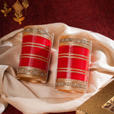 Gold Plated Red Womens Pair of Chuda Set