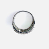 Silver Plated Green Womens Zircon Ring