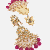Gold Plated Pink Womens Pair of Jhumkas Earrings