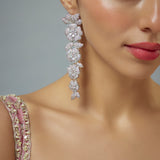 Zia Silver Plated Zircon Womens Pair of Danglers Earrings (Freesize)