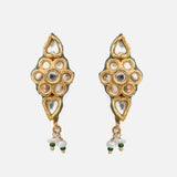 Saadgi Gold Plated Green Womens Pair of Drop Earrings