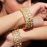 Aatman Gold Plated Womens Kundan, Polki Pair of Bangles