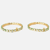 Gold Plated kundan, Polki Womens Pair of Bangles