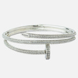 Silver Plated Zircon Womens Kada