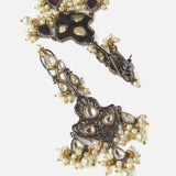 Rodium PlatedGold Womens Short Necklace Set with Pair of Earrings