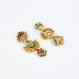 Morpankh Gold Plated Multicolored Womens Kundan, Polki Choker Necklace Set with Pair of Earrings (Freesize)