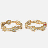 Gold Plated Synthetic Stone Womens Pair of Bangles