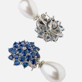 Florence Silver Plated Blue Womens Pair of Drop Earrings