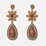 Florence Brown Womens Pair of Drop Earrings